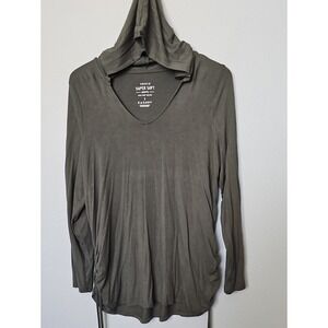 Torrid Super Soft Knits Olive Green Ruched Side Hoodie Minimalist 1X